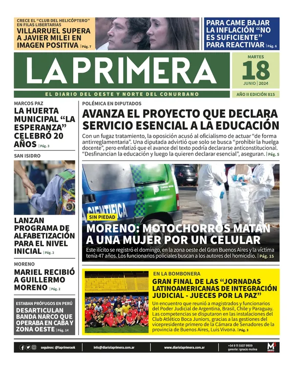 Tapa La Primera 18-06-2024 a