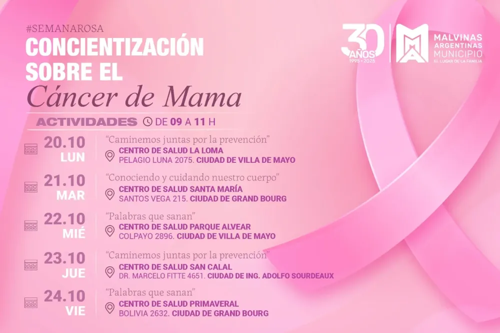 Malvinas Argentinas se prepara para la Semana Rosa