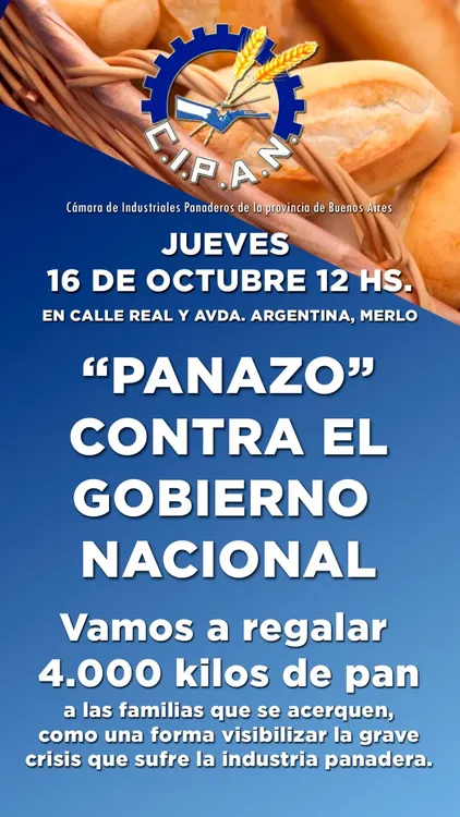 Panaderos realizarán un “Panazo” en Merlo contra el Gobierno nacional
